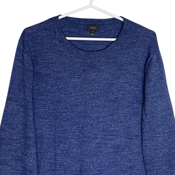J Crew Sweater Mens Small Blue Crew Neck Pullover Lightweight Preppy Cotton Cozy - Picture 4 of 8